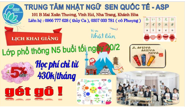 KHAI GIẢNG LỚP TIẾNG NHẬT N5 PHỔ THÔNG BUỔI TỐI NGÀY 20/02/2023