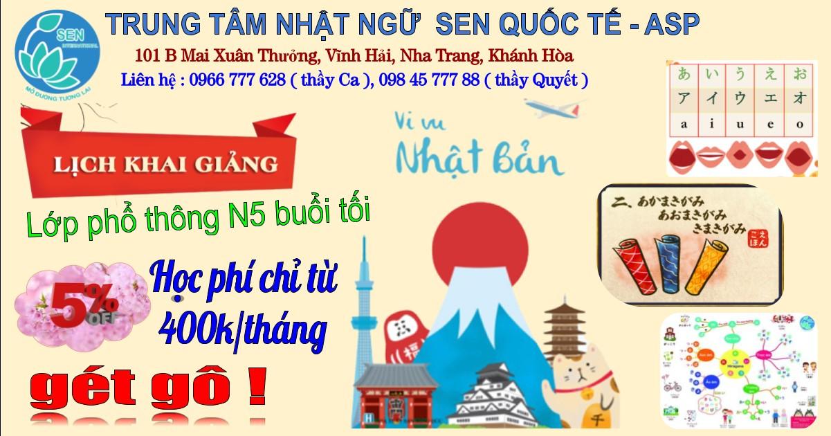 Khai Giảng Lớp Tiếng Nhật N5 Phổ thông buổi tối ngày 13/06/2022