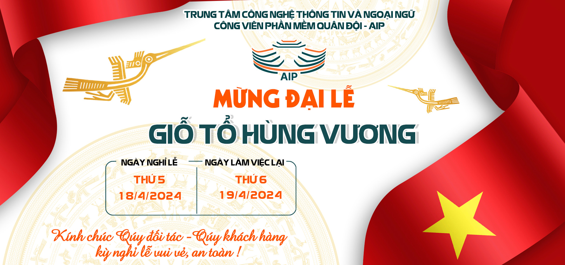 Thông báo nghỉ lễ Giỗ Tổ Hùng Vương