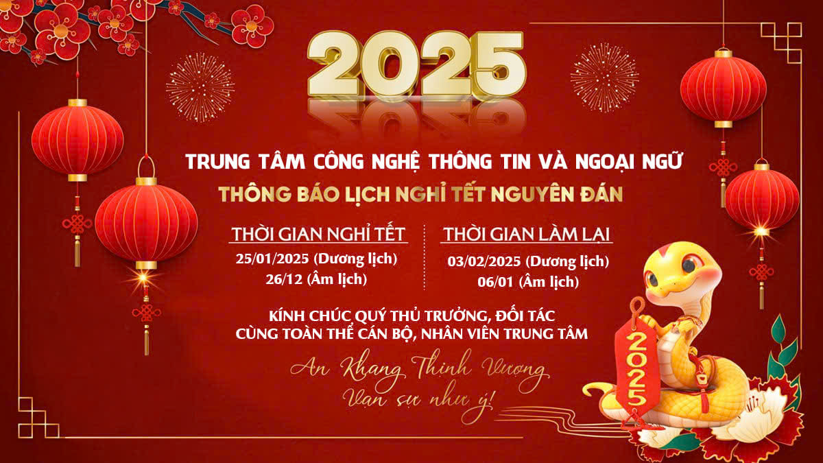 Thông báo nghỉ Tết nguyên đán Ất Tỵ